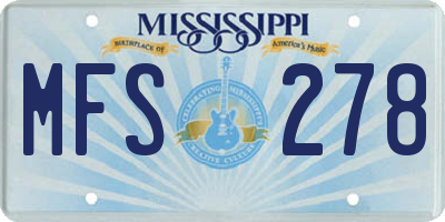 MS license plate MFS278