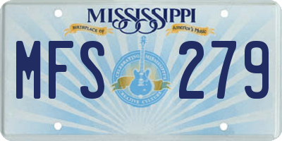 MS license plate MFS279