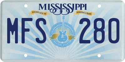 MS license plate MFS280