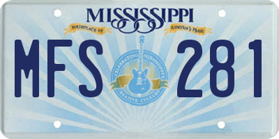 MS license plate MFS281