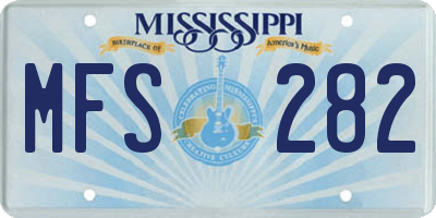 MS license plate MFS282