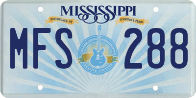 MS license plate MFS288