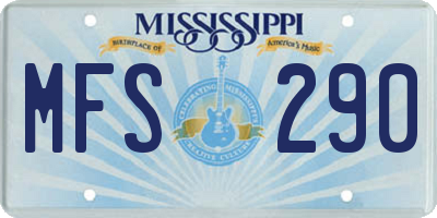 MS license plate MFS290