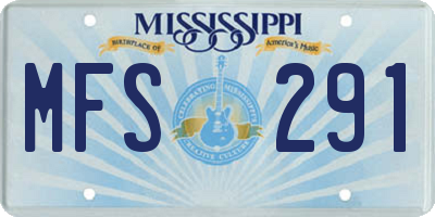 MS license plate MFS291