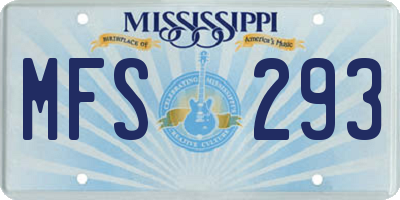 MS license plate MFS293
