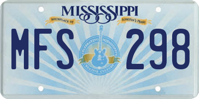 MS license plate MFS298