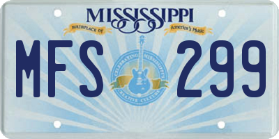 MS license plate MFS299