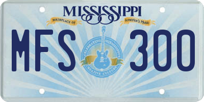 MS license plate MFS300