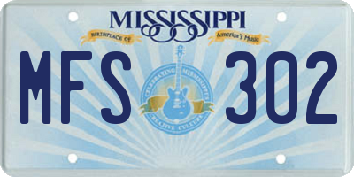 MS license plate MFS302