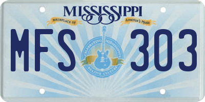 MS license plate MFS303