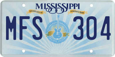 MS license plate MFS304