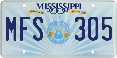 MS license plate MFS305