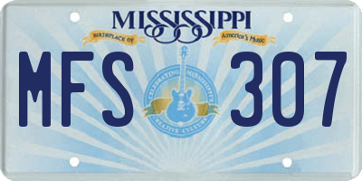 MS license plate MFS307