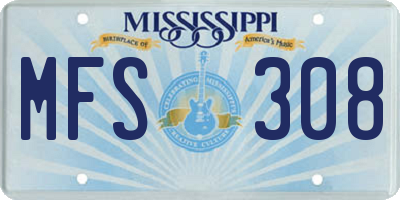 MS license plate MFS308