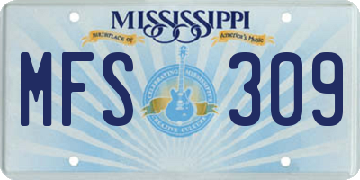 MS license plate MFS309