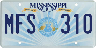 MS license plate MFS310