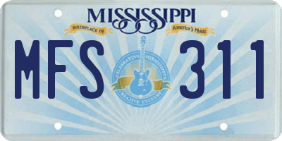 MS license plate MFS311