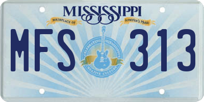 MS license plate MFS313
