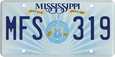 MS license plate MFS319