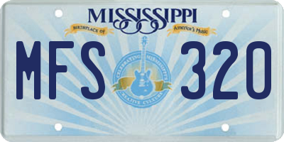MS license plate MFS320