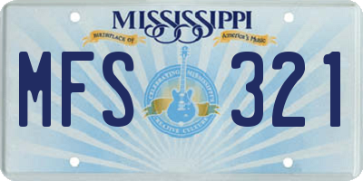 MS license plate MFS321