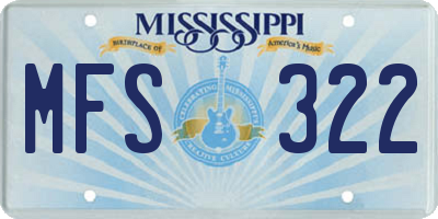 MS license plate MFS322