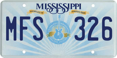MS license plate MFS326