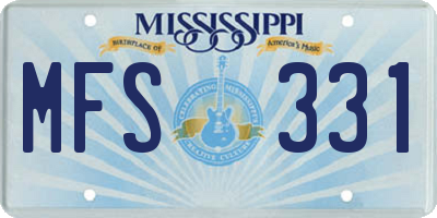 MS license plate MFS331