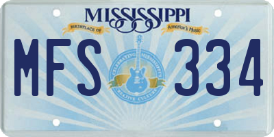MS license plate MFS334