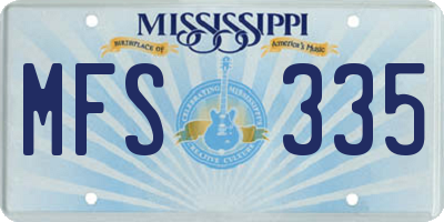 MS license plate MFS335