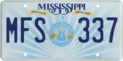 MS license plate MFS337