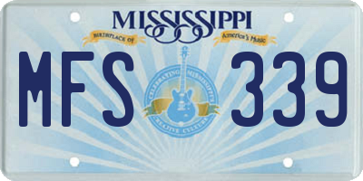 MS license plate MFS339