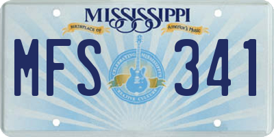 MS license plate MFS341