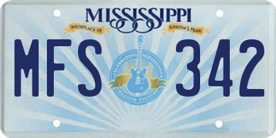 MS license plate MFS342