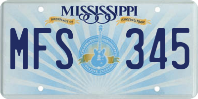 MS license plate MFS345