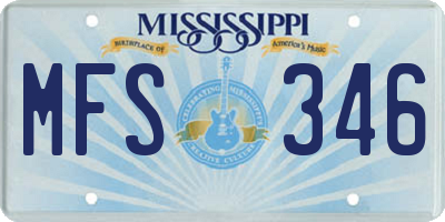 MS license plate MFS346