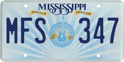 MS license plate MFS347
