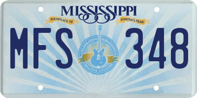 MS license plate MFS348