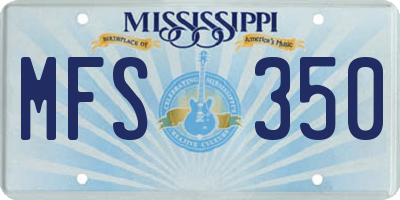 MS license plate MFS350