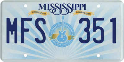 MS license plate MFS351