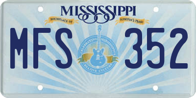 MS license plate MFS352
