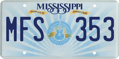 MS license plate MFS353