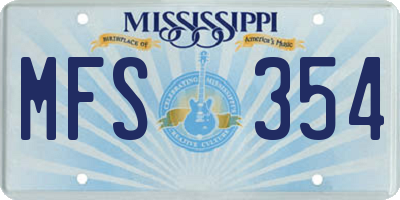 MS license plate MFS354