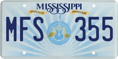 MS license plate MFS355