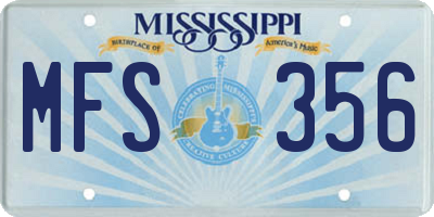MS license plate MFS356