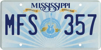 MS license plate MFS357