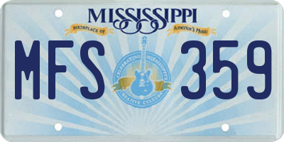 MS license plate MFS359