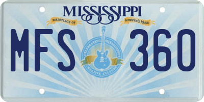 MS license plate MFS360