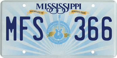 MS license plate MFS366