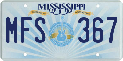 MS license plate MFS367